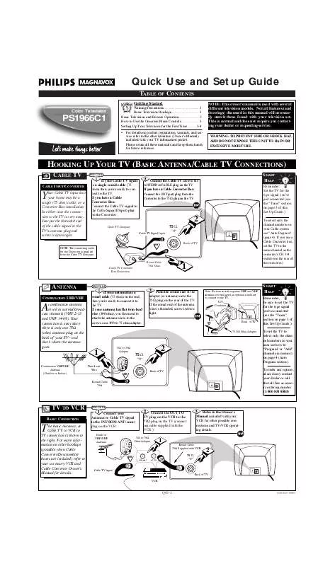 Mode d'emploi PHILIPS COLOR TV PS1966C