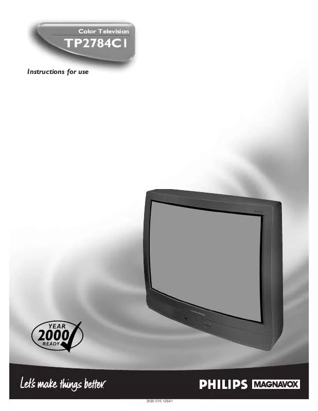 Mode d'emploi PHILIPS COLOR TV TP2784C