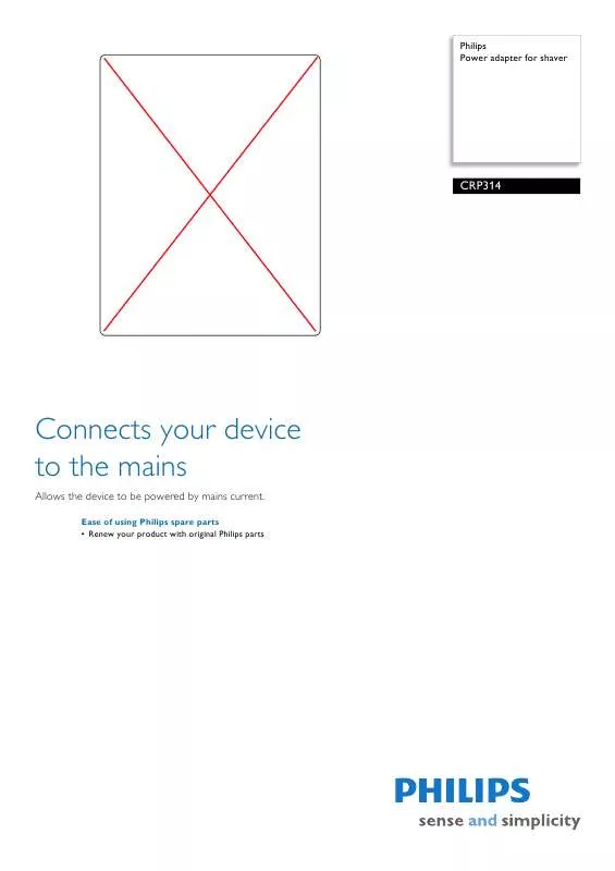 Mode d'emploi PHILIPS CRP314