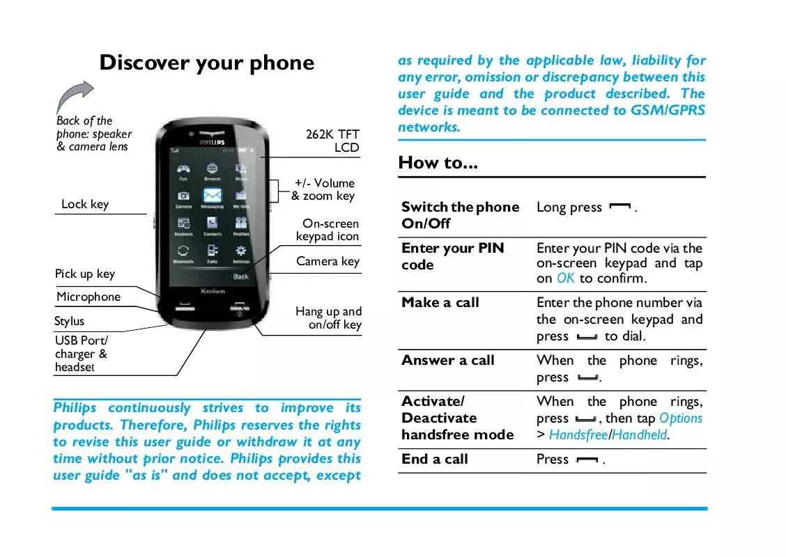 Mode d'emploi PHILIPS CTX800BLK