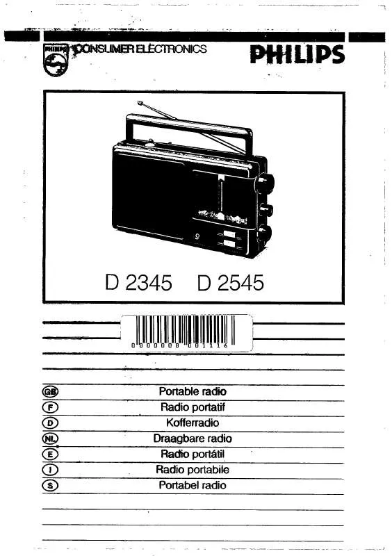 Mode d'emploi PHILIPS D2345/00X