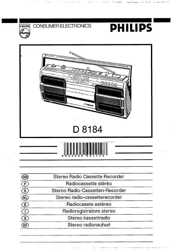 Mode d'emploi PHILIPS D8184