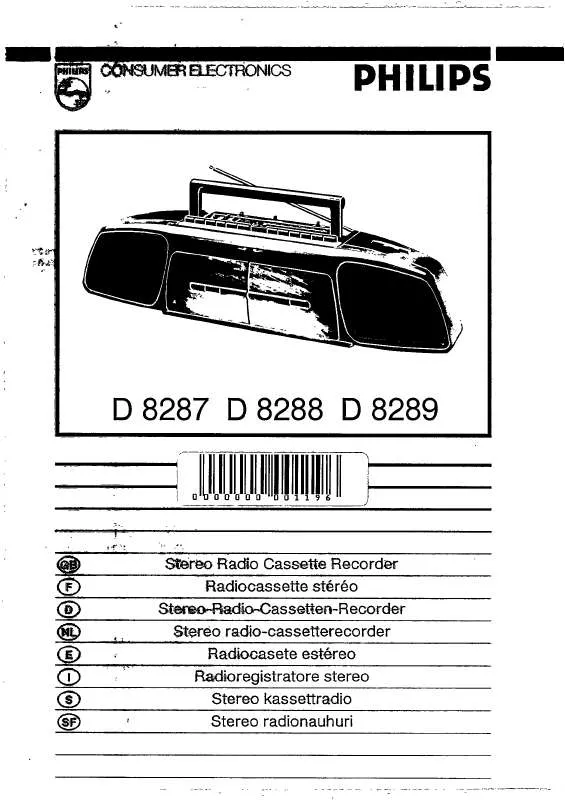 Mode d'emploi PHILIPS D8287