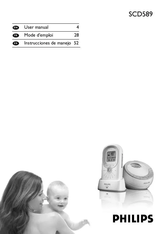 Mode d'emploi PHILIPS DECT BABY MONITOR SCD589