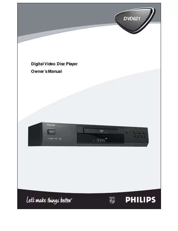 Mode d'emploi PHILIPS DVD PLAYER DVD621AT