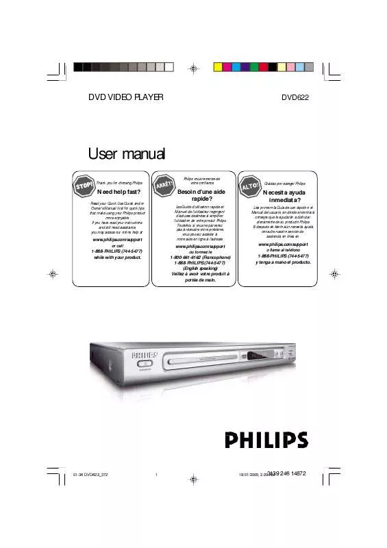 Mode d'emploi PHILIPS DVD PLAYER DVD622