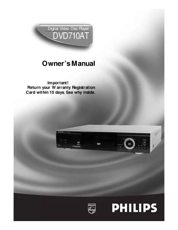 Mode d'emploi PHILIPS DVD VIDEOM PLAYER DVD710AT