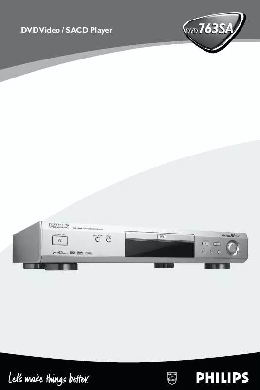 Mode d'emploi PHILIPS DVD763SA/751