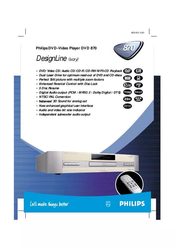 Mode d'emploi PHILIPS DVD870/021