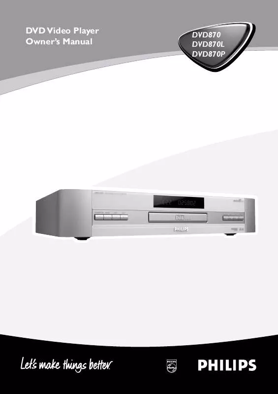 Mode d'emploi PHILIPS DVD870L/001