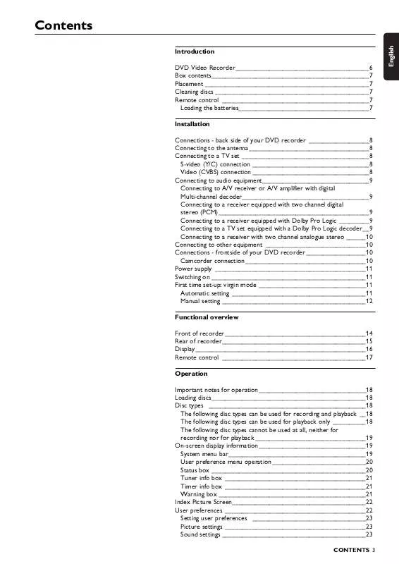 Mode d'emploi PHILIPS DVDR1000-001