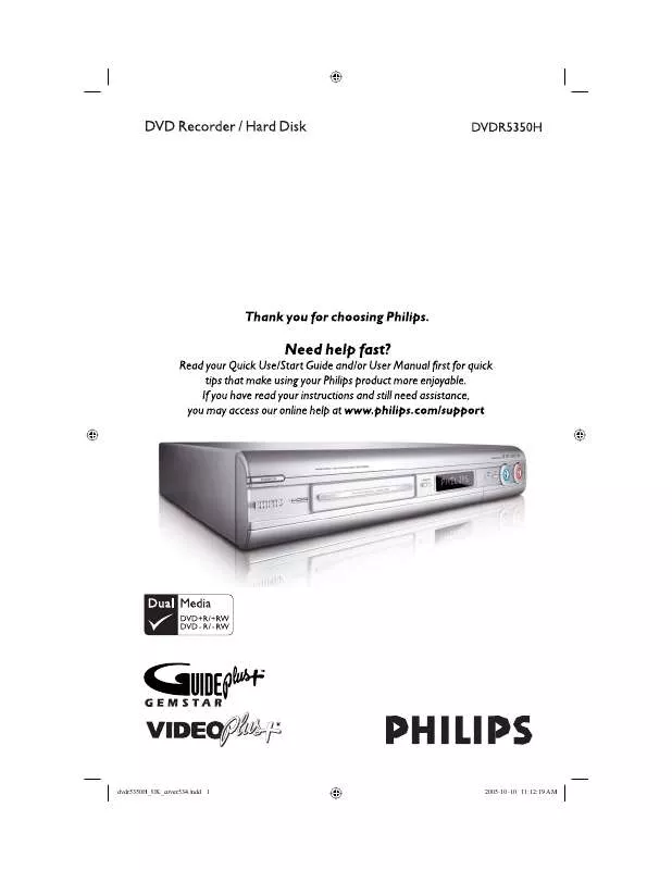 Mode d'emploi PHILIPS DVDR5350H