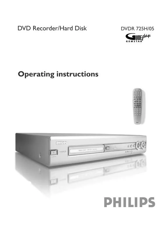 Mode d'emploi PHILIPS DVDR725H