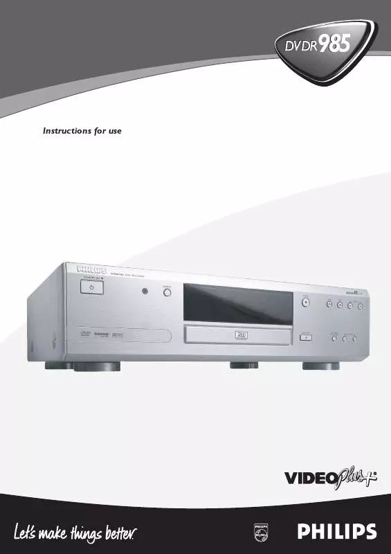 Mode d'emploi PHILIPS DVDR985/051