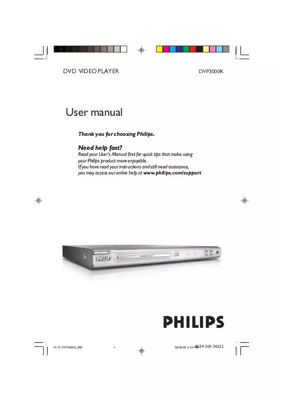 Mode d'emploi PHILIPS DVP3000K