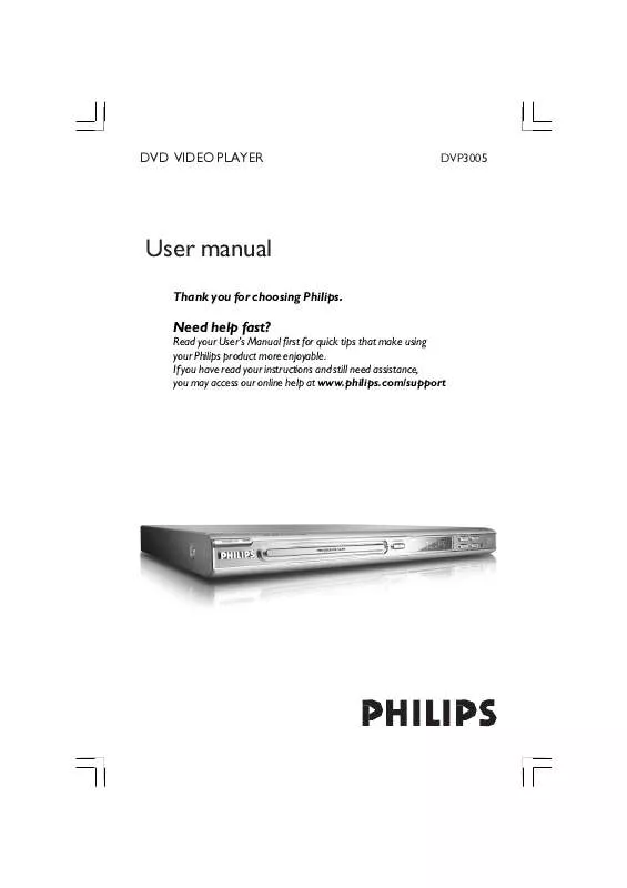 Mode d'emploi PHILIPS DVP3005