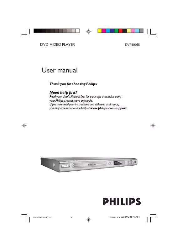 Mode d'emploi PHILIPS DVP3005K