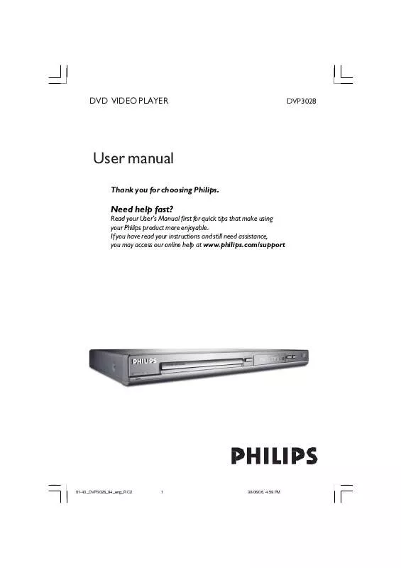 Mode d'emploi PHILIPS DVP3028