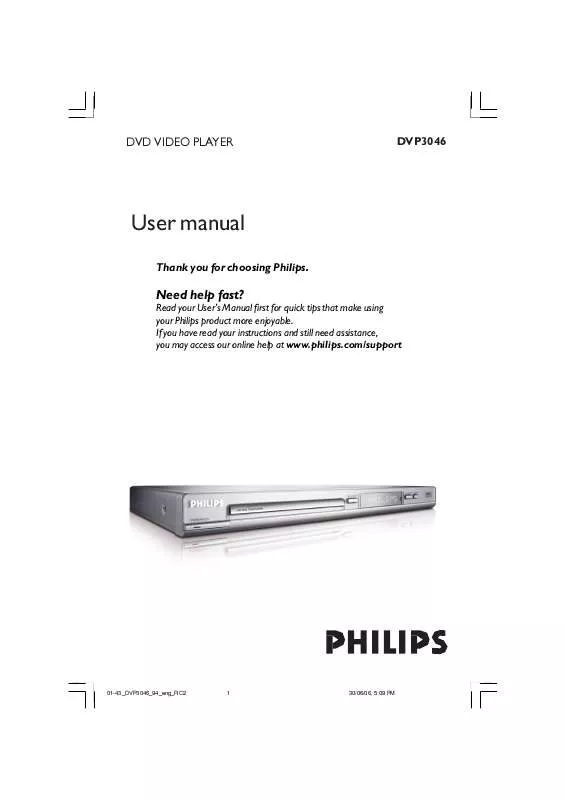 Mode d'emploi PHILIPS DVP3046