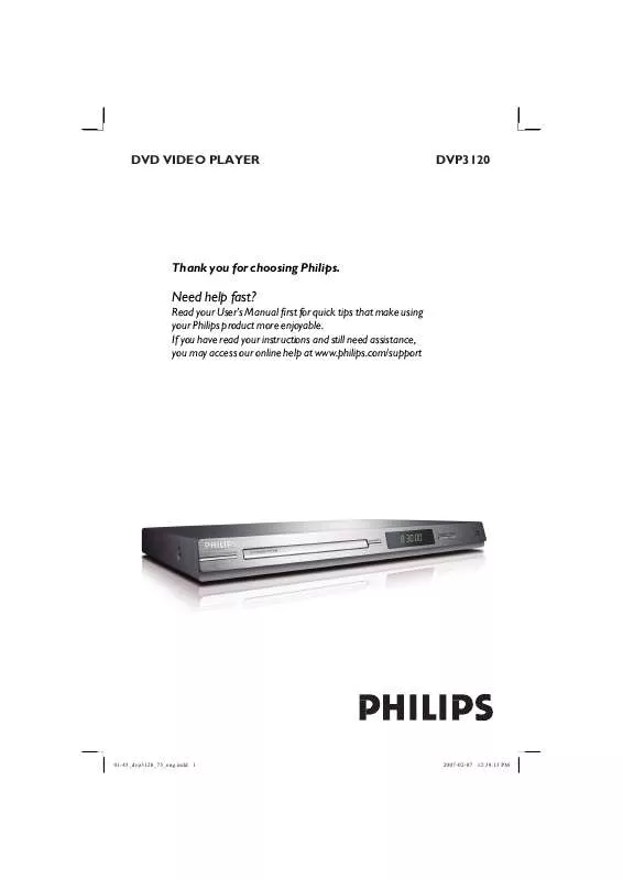 Mode d'emploi PHILIPS DVP3120