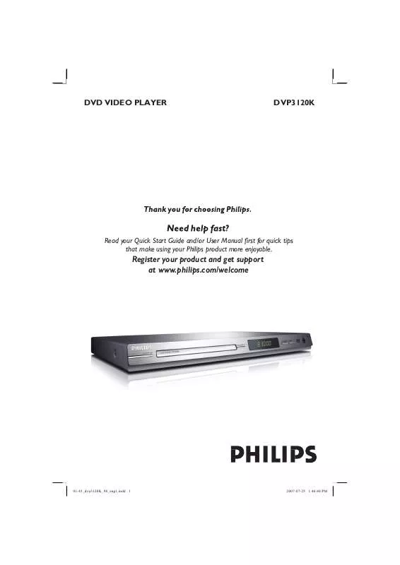 Mode d'emploi PHILIPS DVP3120K