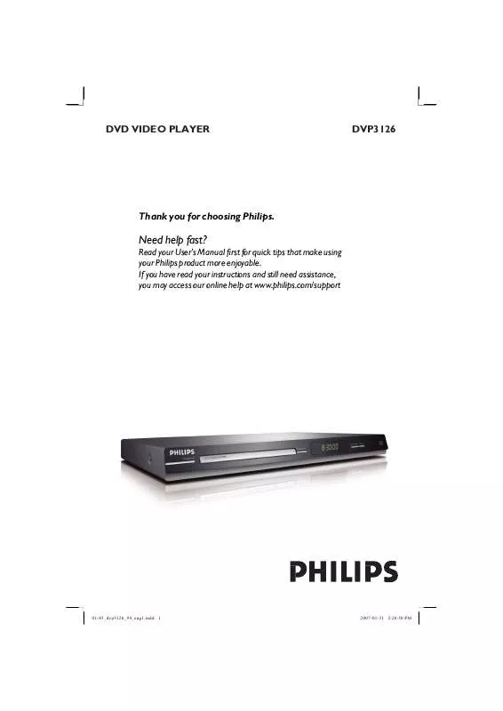 Mode d'emploi PHILIPS DVP3126