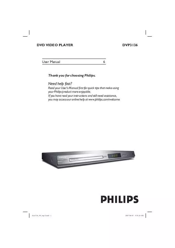 Mode d'emploi PHILIPS DVP3136