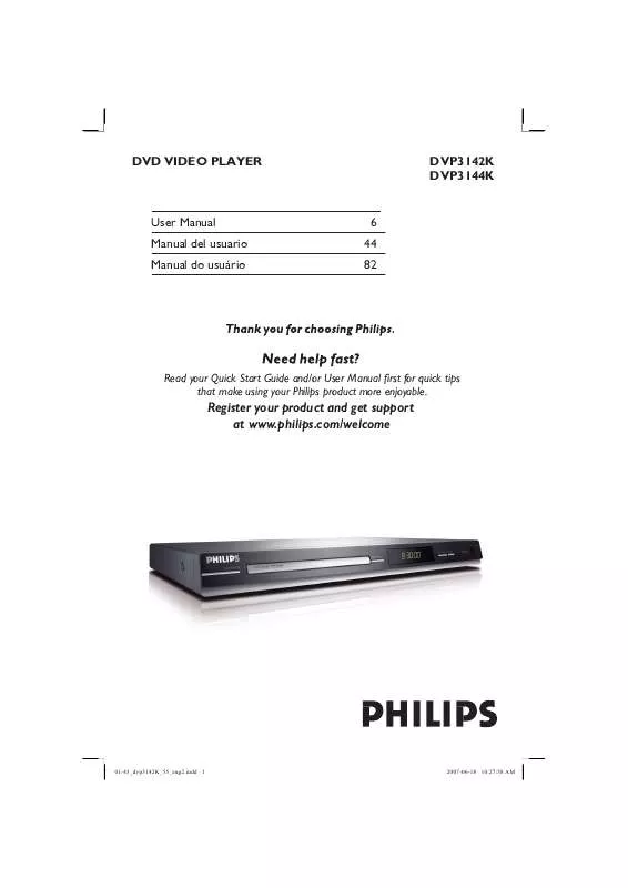 Mode d'emploi PHILIPS DVP3144K