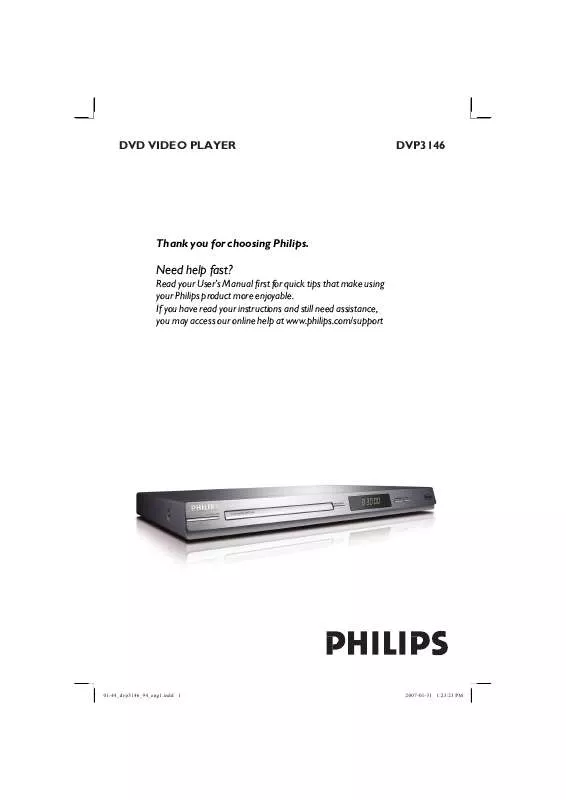 Mode d'emploi PHILIPS DVP3146