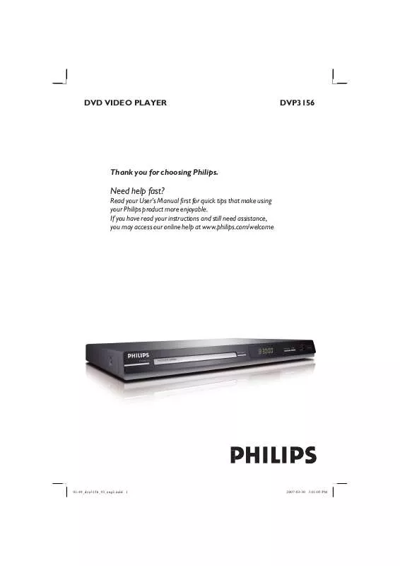 Mode d'emploi PHILIPS DVP3156