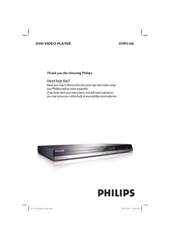 Mode d'emploi PHILIPS DVP3166