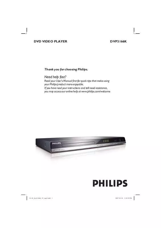 Mode d'emploi PHILIPS DVP3166K