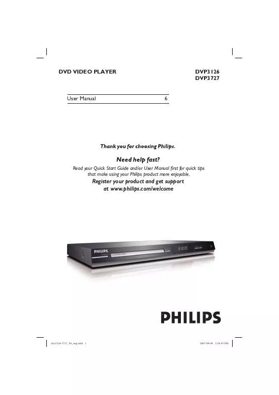 Mode d'emploi PHILIPS DVP3727X