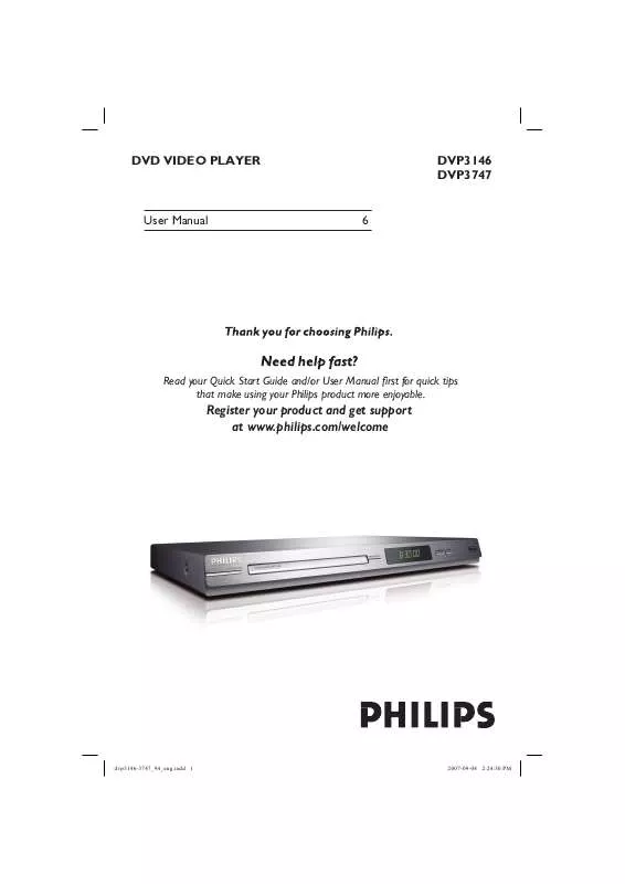 Mode d'emploi PHILIPS DVP3747X