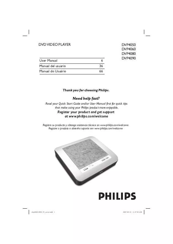 Mode d'emploi PHILIPS DVP4060