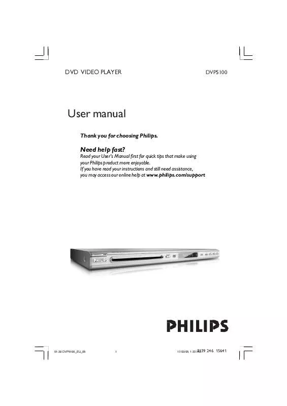 Mode d'emploi PHILIPS DVP5100