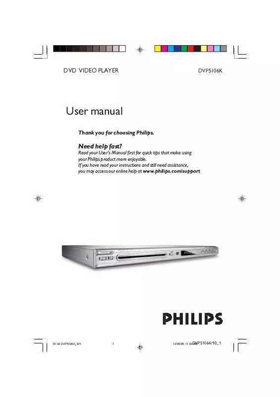 Mode d'emploi PHILIPS DVP5106K