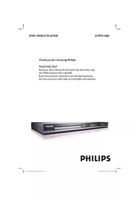 Mode d'emploi PHILIPS DVP5166K