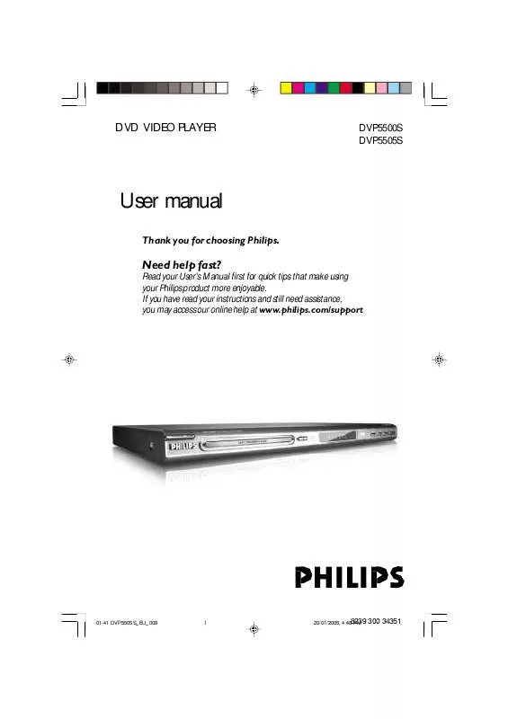 Mode d'emploi PHILIPS DVP5505S