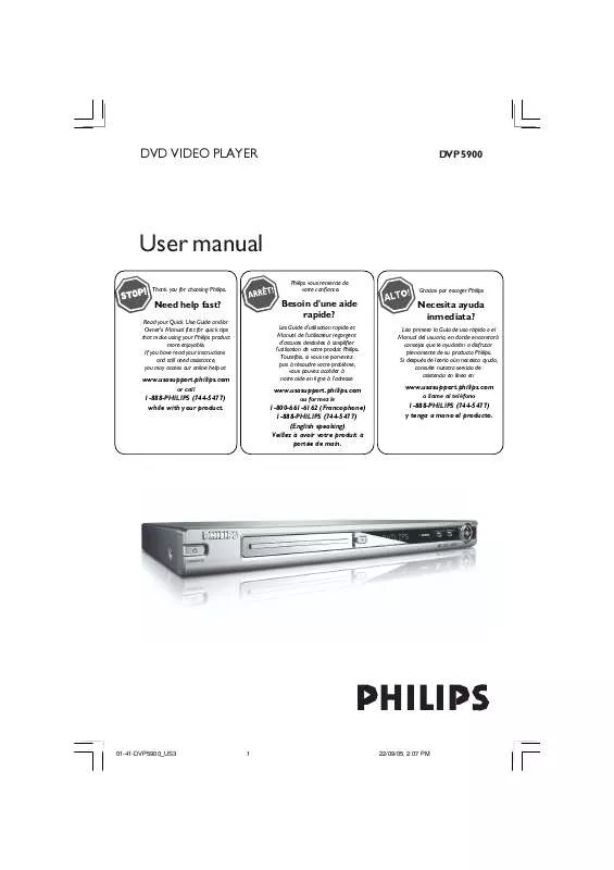 Mode d'emploi PHILIPS DVP5900