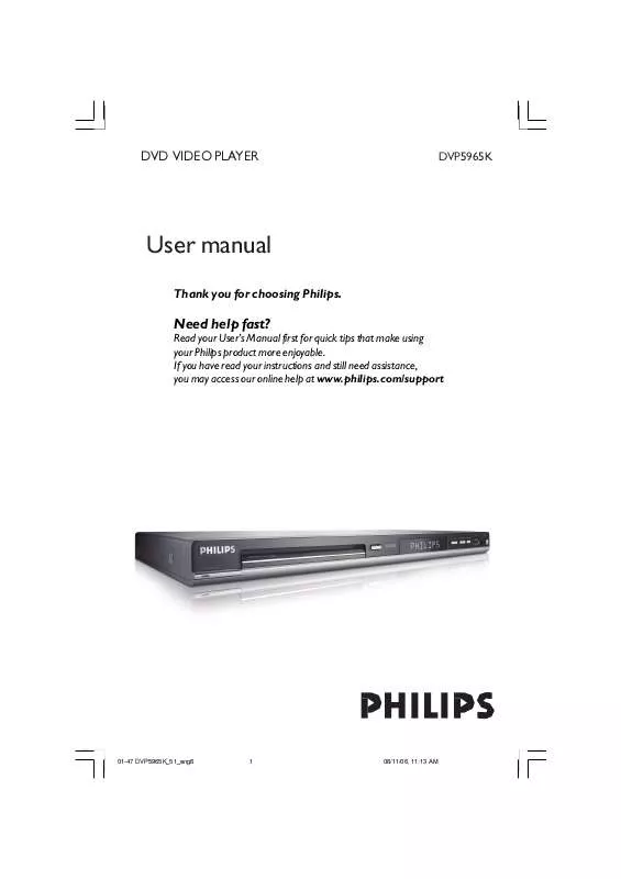 Mode d'emploi PHILIPS DVP5965KX