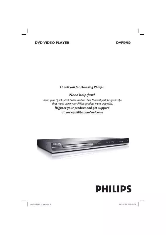 Mode d'emploi PHILIPS DVP5980 MKII