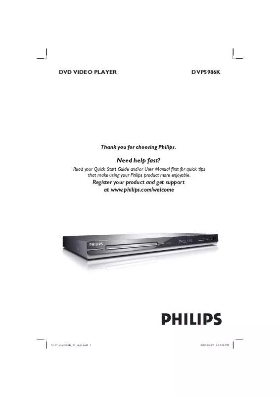 Mode d'emploi PHILIPS DVP5986K