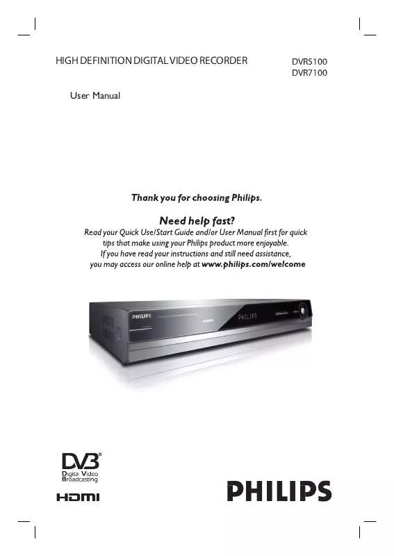 Mode d'emploi PHILIPS DVR7100