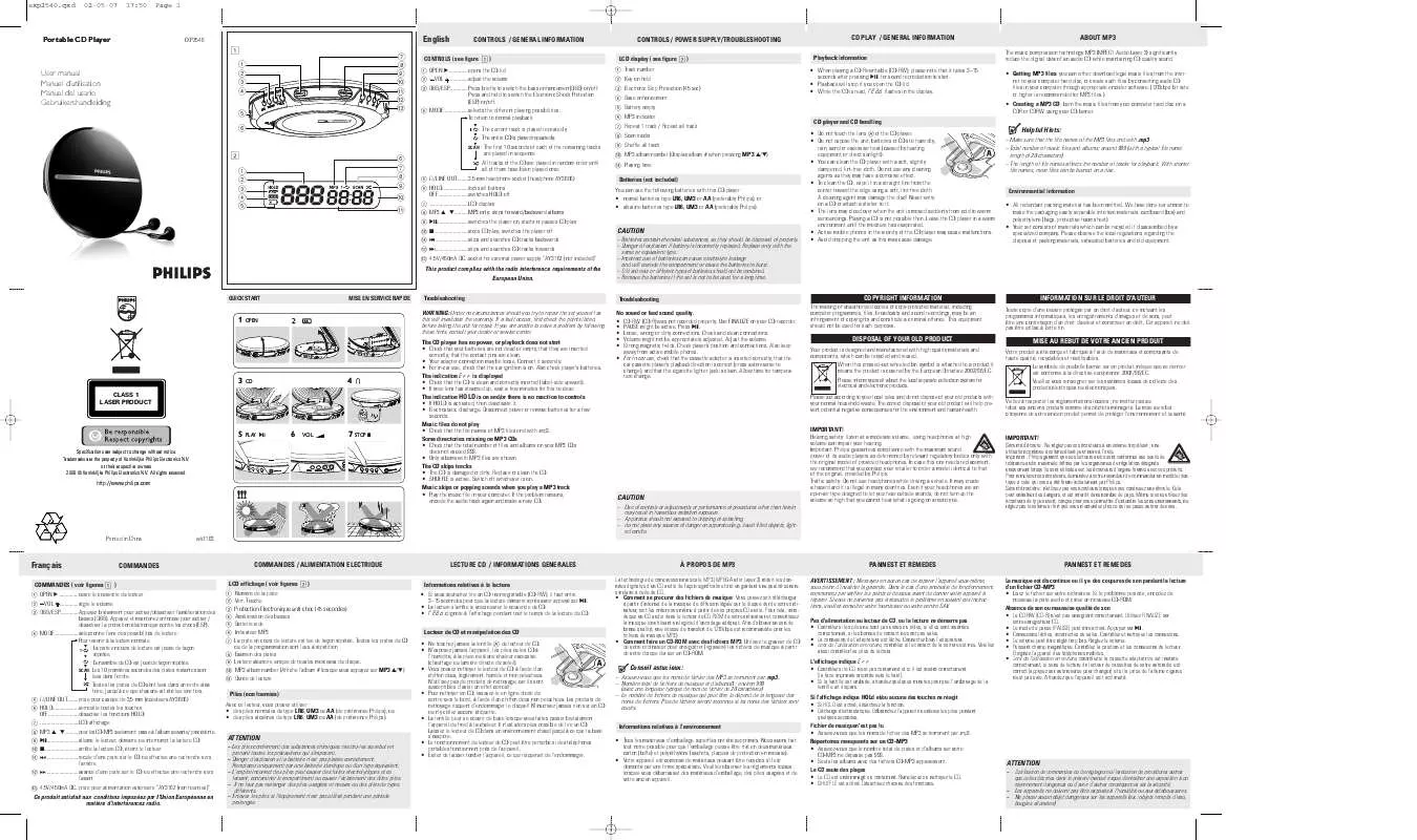 Mode d'emploi PHILIPS EXP2546