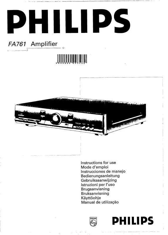 Mode d'emploi PHILIPS FA761