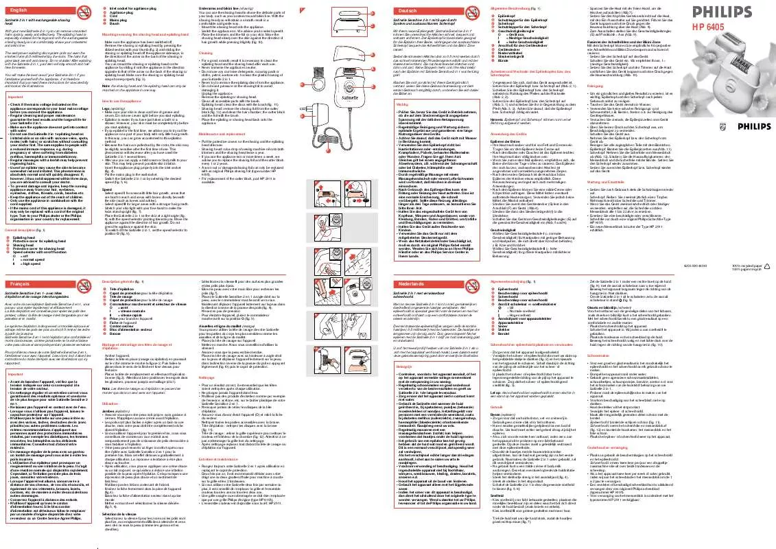 Mode d'emploi PHILIPS HP 6405