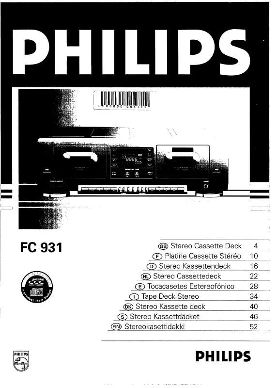 Mode d'emploi PHILIPS FC931