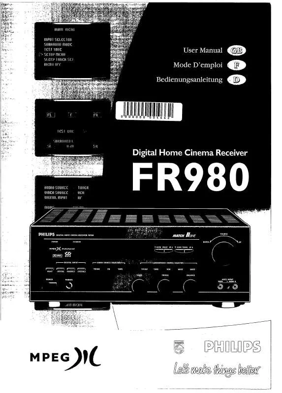 Mode d'emploi PHILIPS FR980-691