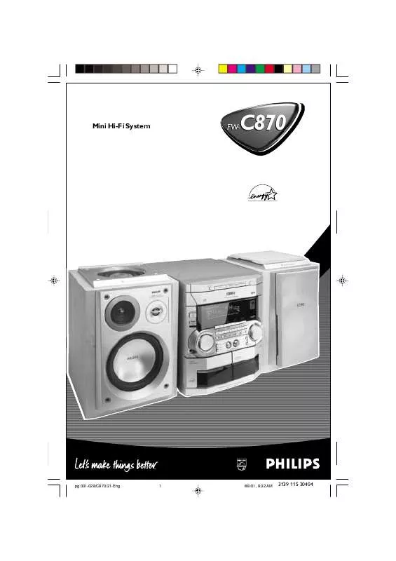 Mode d'emploi PHILIPS FW-C870